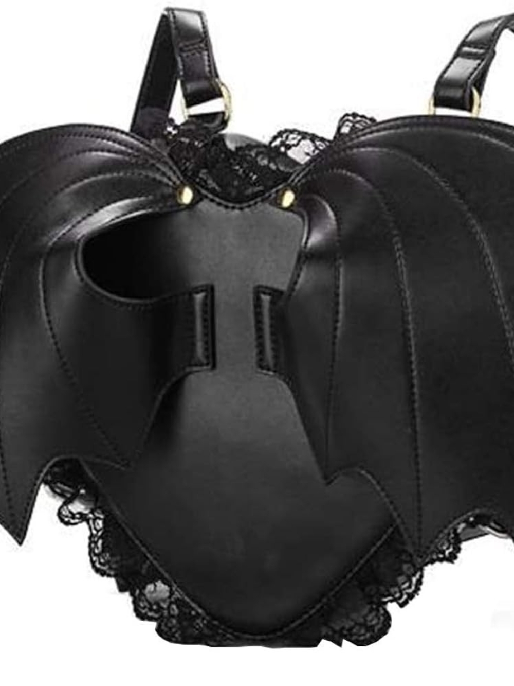 Black Bat Wing Lace Accent Women’s Shoulder Bag